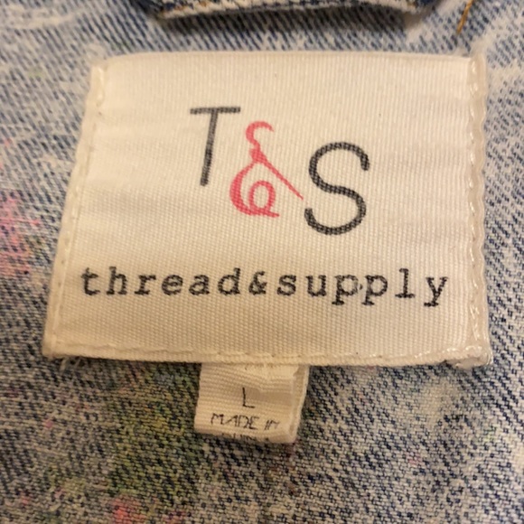 Girls Colorful Jean Jacket Size L Thread and Supply Brand 😊 - Picture 7 of 12